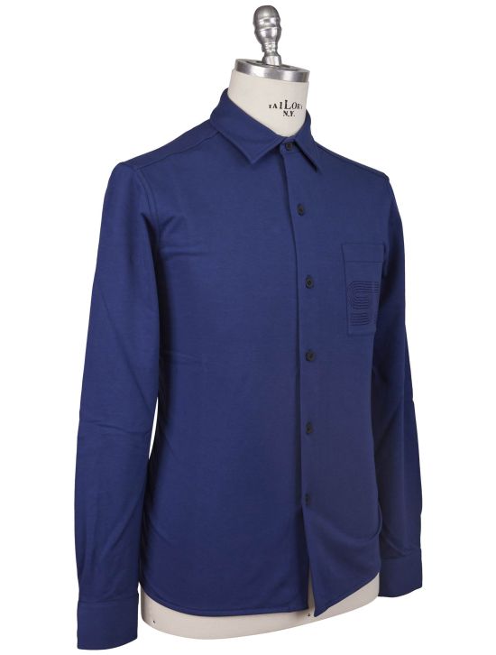 KNT Kiton Knt Blue Cotton EA Shirt Blue 001