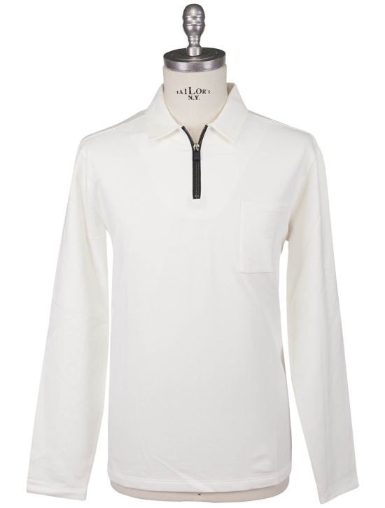 KNT Kiton Knt White Cotton EA Sweater Polo White 000