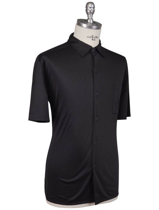 KNT Kiton Knt Black Cotton Shirt Black 001