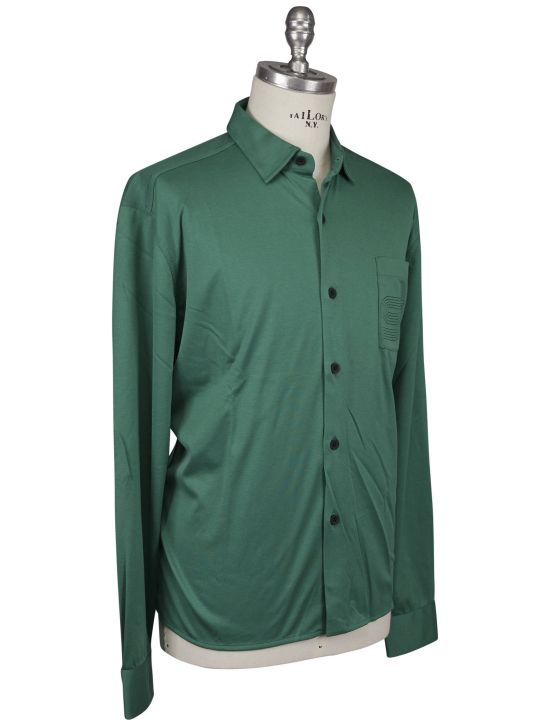 KNT Kiton Knt Green Cotton Shirt Green 001