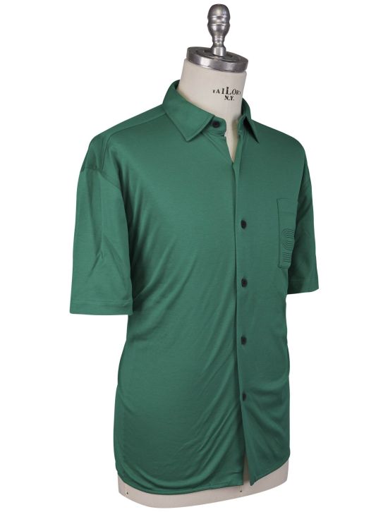 KNT Kiton Knt Green Cotton Shirt Green 001