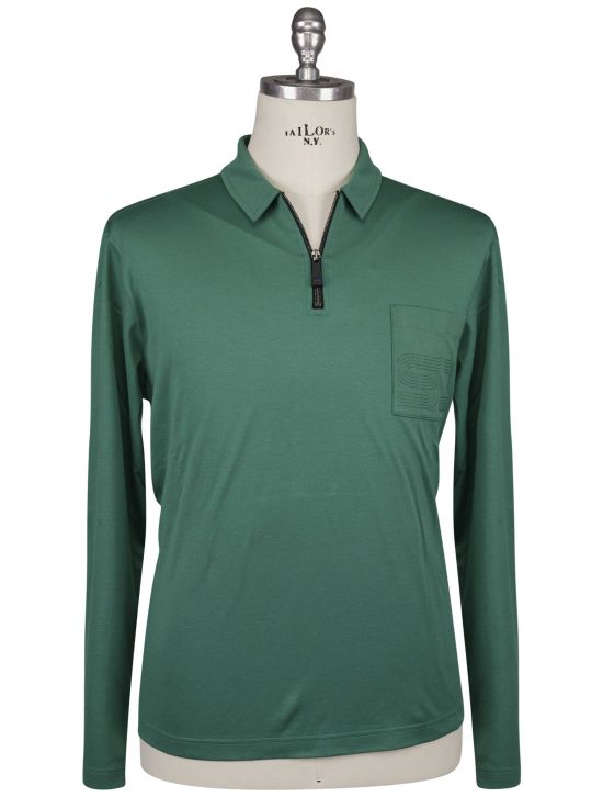 KNT Kiton Knt Green Cotton Sweater Polo Green 000