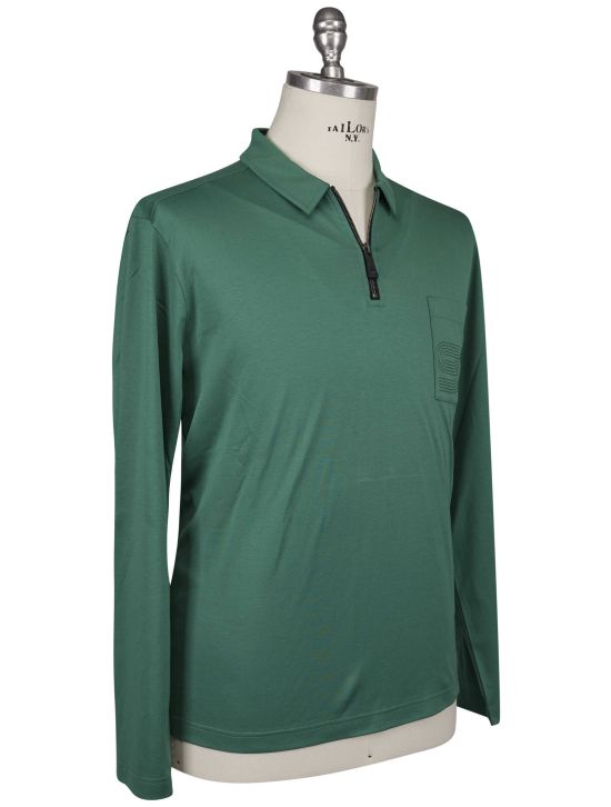 KNT Kiton Knt Green Cotton Sweater Polo Green 001