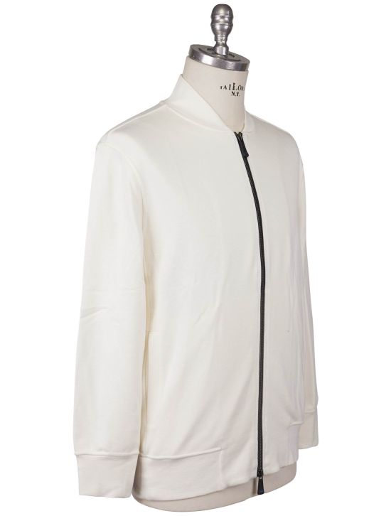 KNT Kiton Knt White Viscose EA Sweater Full Zip White 001