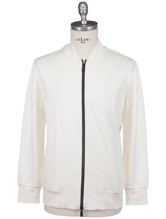 KNT Kiton Knt White Viscose Ea Sweater Full Zip White 000