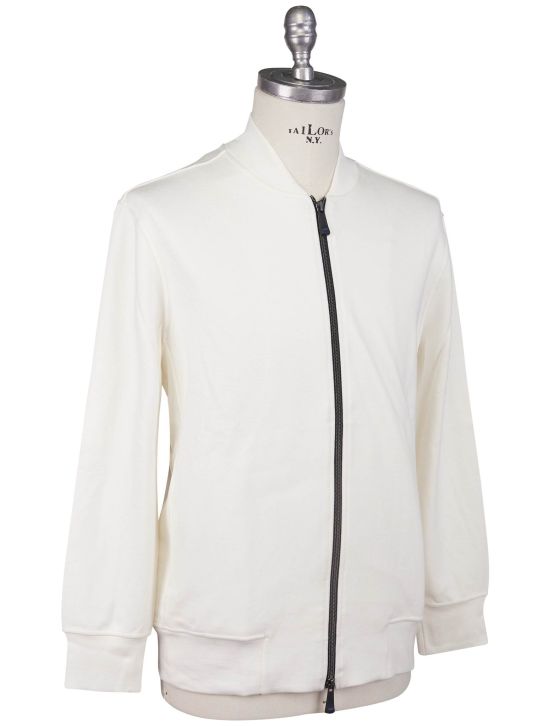 KNT Kiton Knt White Viscose Ea Sweater Full Zip White 001