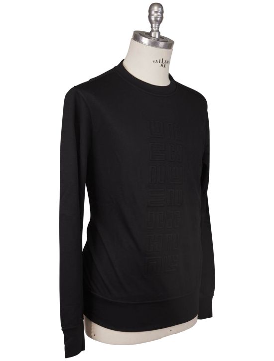 KNT Kiton Knt Black Viscose Ea Sweater Crewneck Black 001