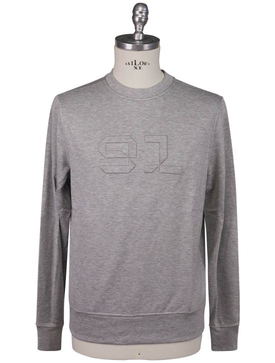 KNT Kiton Knt Gray Viscose Ea Sweater Crewneck Gray 000