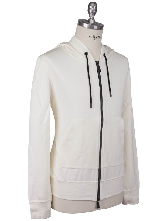 KNT Kiton Knt White Viscose Ea Sweater Full Zip White 001