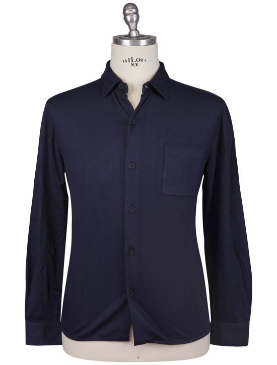 KNT Kiton Knt Blue Viscose EA Shirt Blue 000