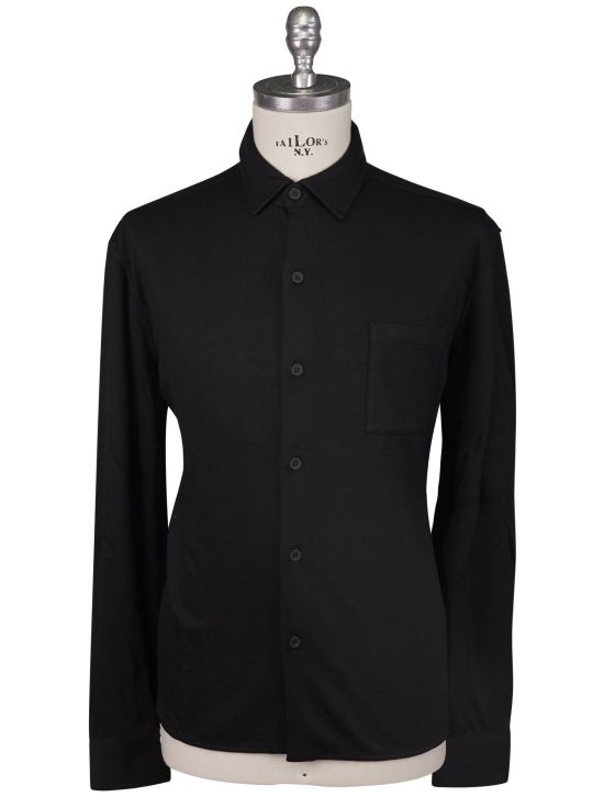 KNT Kiton Knt Black Viscose Ea Shirt Black 000