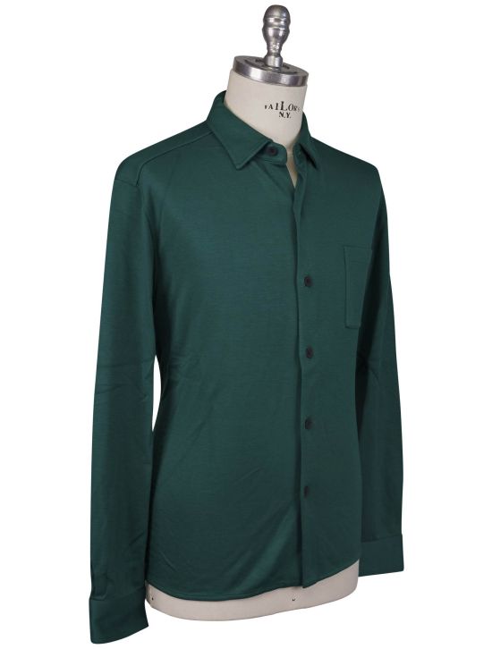 KNT Kiton Knt Green Viscose Ea Shirt Green 001