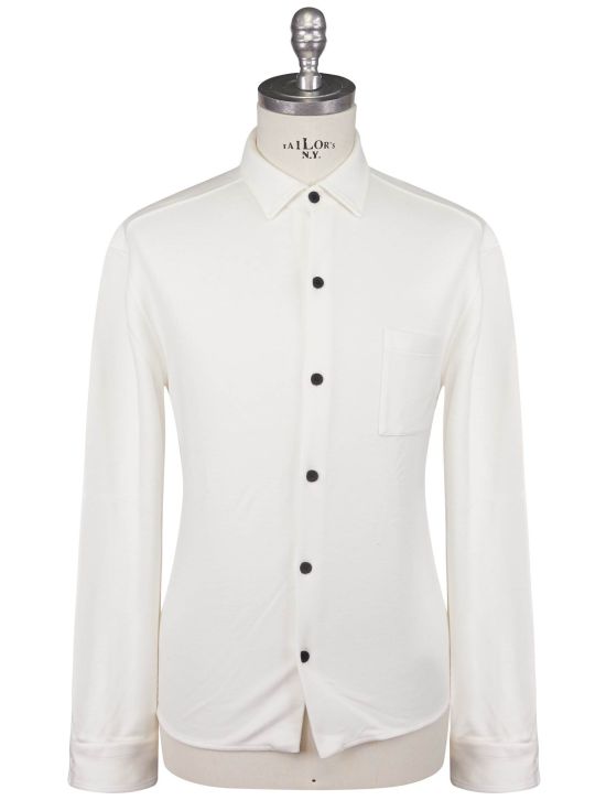 KNT Kiton Knt White Viscose EA Shirt White 000