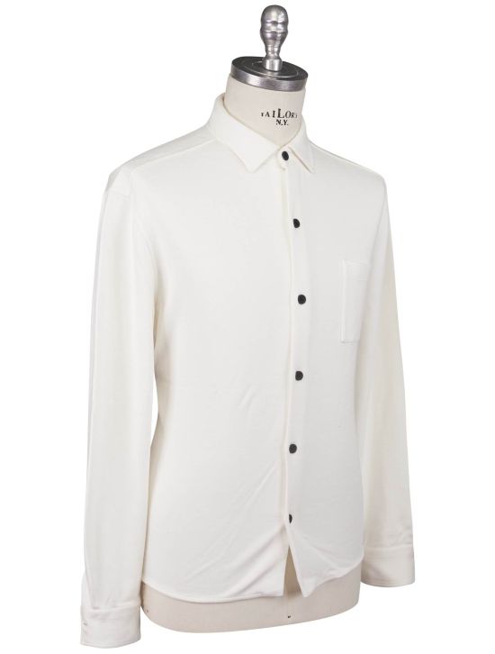 KNT Kiton Knt White Viscose EA Shirt White 001