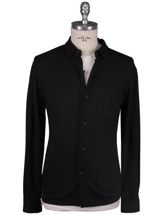 KNT Kiton Knt Black Viscose Ea  Overshirt Black 000