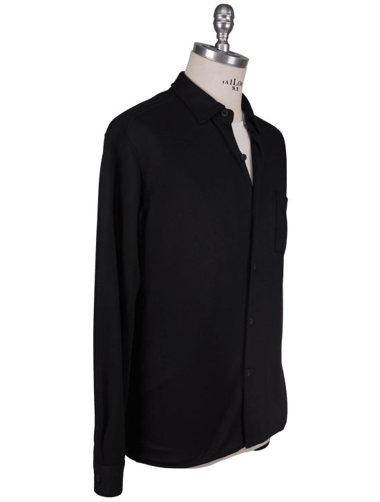 KNT Kiton Knt Black Viscose Ea  Overshirt Black 001