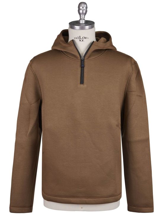 Kiton Kiton Knt Brown Viscose EA Sweater Half Zip Brown 000