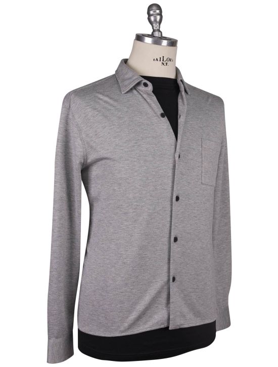 KNT Kiton Knt Gray Viscose EA Overshirt Gray 001