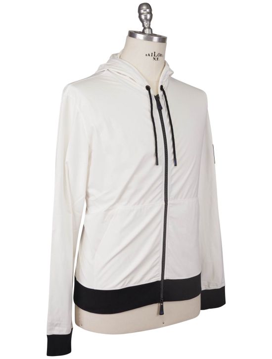 KNT Kiton Knt White Cotton EA Sweater Full Zip White 001