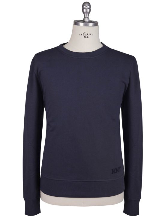 KNT Kiton Knt Blue Cotton Sweater Crewneck Blue 000