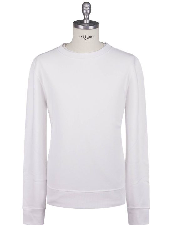 KNT Kiton Knt White Cotton Sweater Crewneck White 000