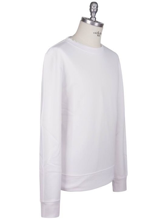 KNT Kiton Knt White Cotton Sweater Crewneck White 001