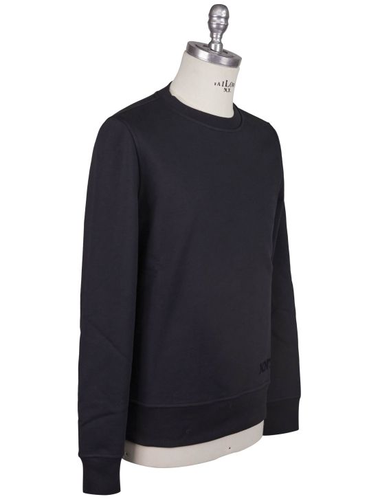 KNT Kiton Knt Black Cotton Sweater Crewneck Black 001