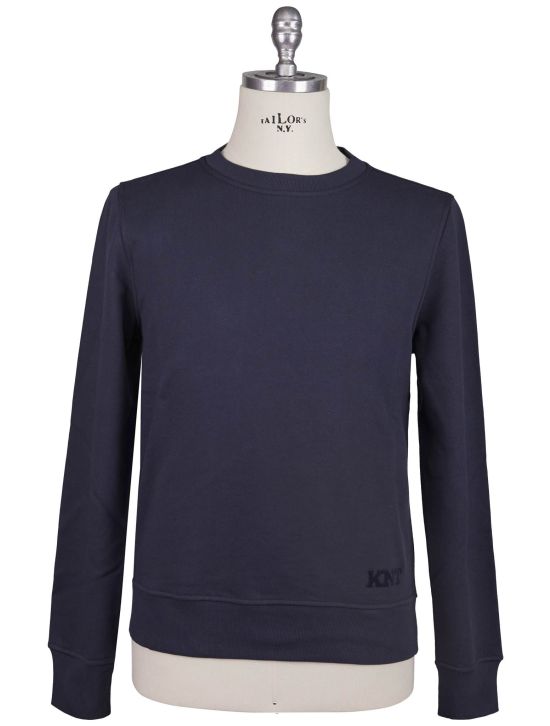 KNT Kiton Knt Blue Cotton Sweater Crewneck Blue 000