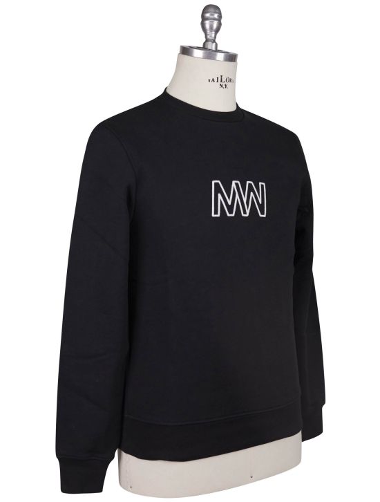 KNT Kiton Knt Black Cotton Sweater Crewneck Black 001