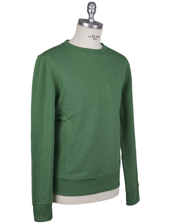 KNT Kiton Knt Green Cotton Sweater Crewneck Green 001