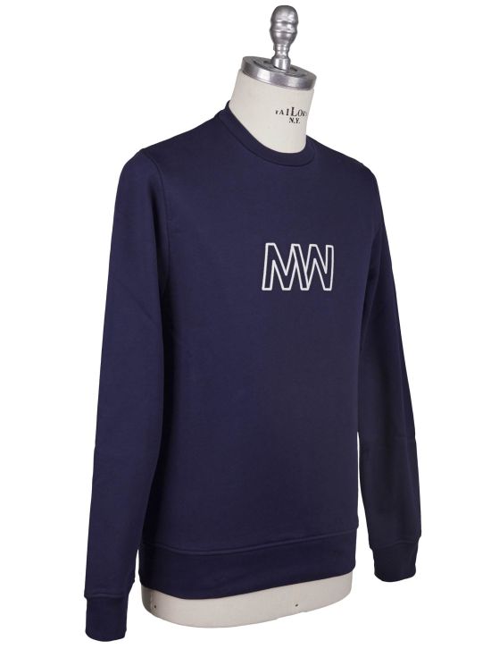 KNT Kiton Knt Blue Cotton Sweater Crewneck Blue 001