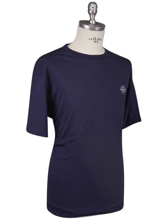 KNT Kiton Knt Blue Cotton T-Shirt Blue 001