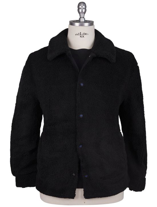 KNT Kiton Knt Black Acrylic PL Coat Black 000