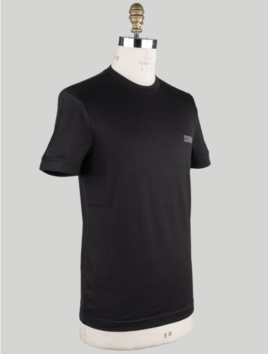 KNT Kiton KNT Black Cotton T-shirt Black 001