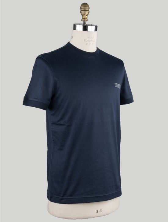 KNT Kiton KNT Blue Cotton T-shirt Blue 001