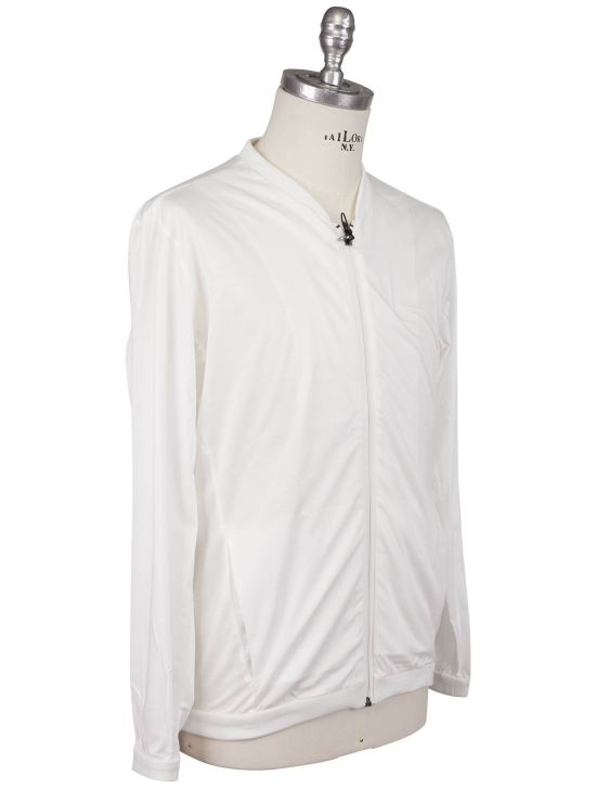 KNT Kiton Knt White Cotton Sweater Full Zip White 001