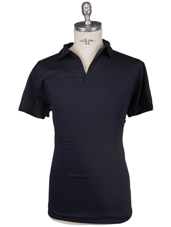 KNT Kiton Knt Blue Cotton Polo Blue 000