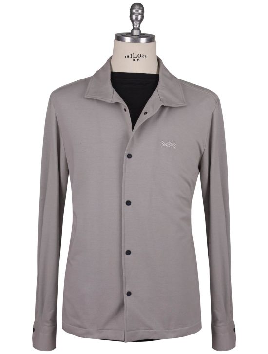 KNT Kiton Knt Gray Cotton Ea Overshirt Gray 000