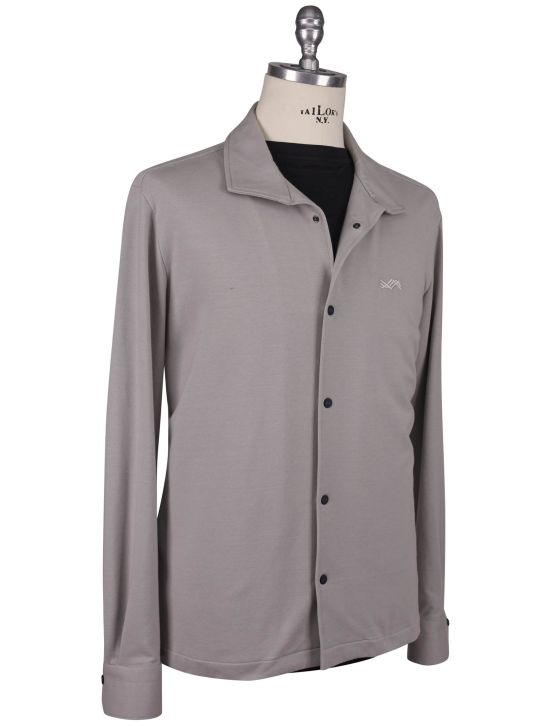 KNT Kiton Knt Gray Cotton Ea Overshirt Gray 001