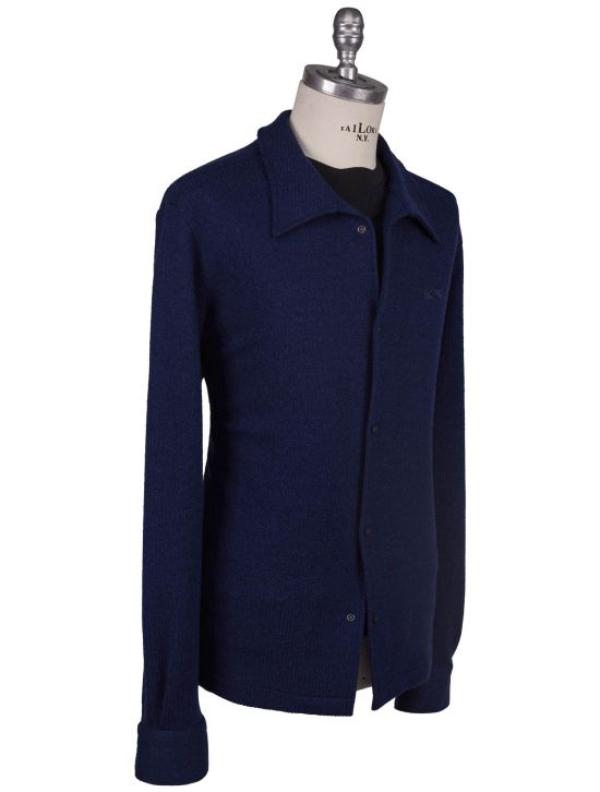 KNT Kiton Knt Blue Cotton Wool Overshirt Blue 001