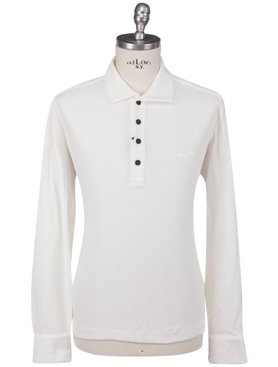 KNT Kiton Knt White Cotton Pa Sweater Polo White 000