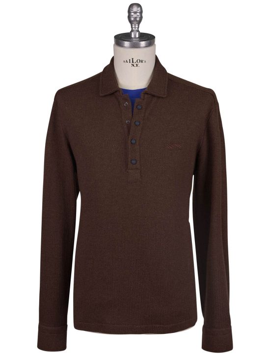 KNT Kiton Knt Brown Wool Cotton Sweater Brown 000