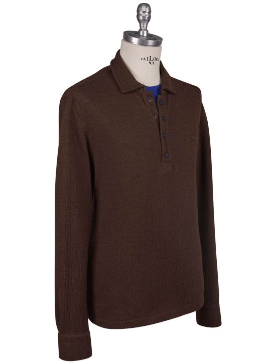 KNT Kiton Knt Brown Wool Cotton Sweater Brown 001