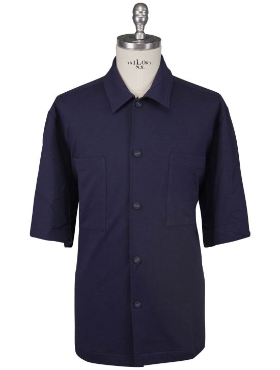 KNT Kiton Knt Blue Cotton Ea Shirt Blue 000