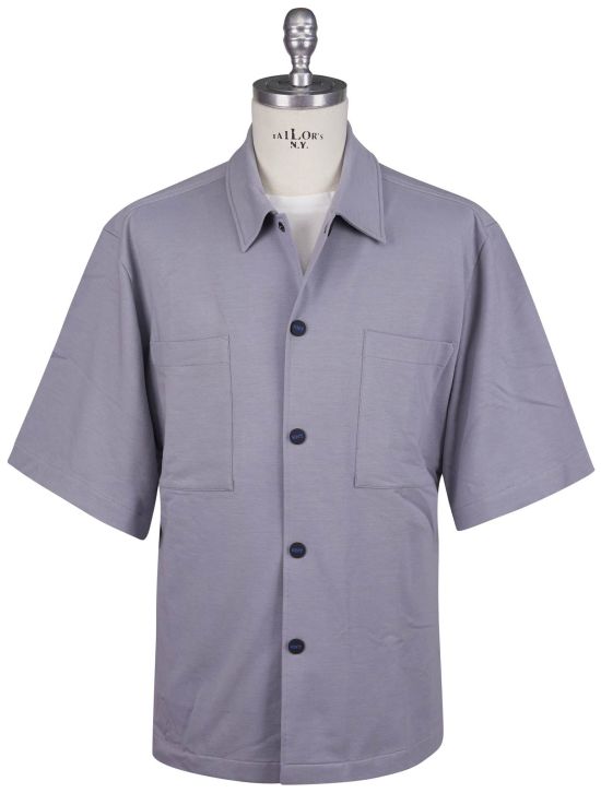 KNT Kiton Knt Gray Cotton Ea Shirt Gray 000