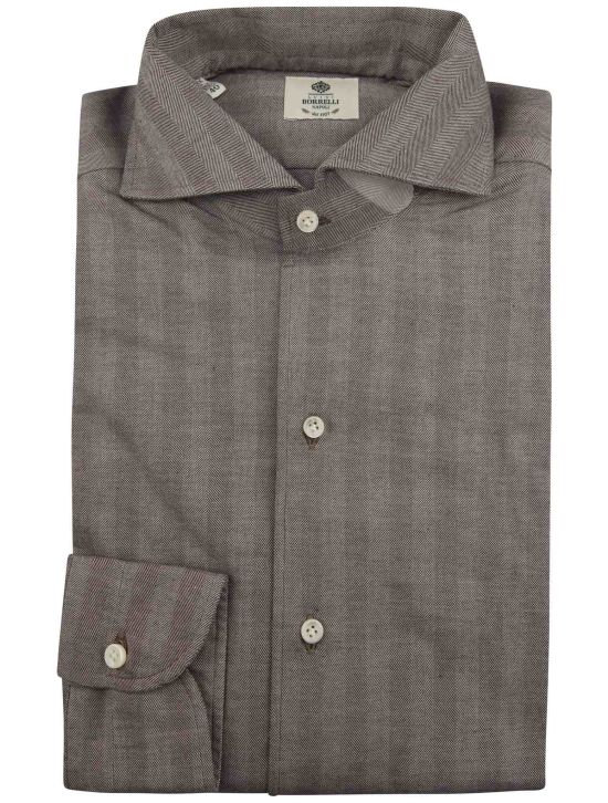 Luigi Borrelli Luigi Borrelli Gray Cotton Shirt Gray 000