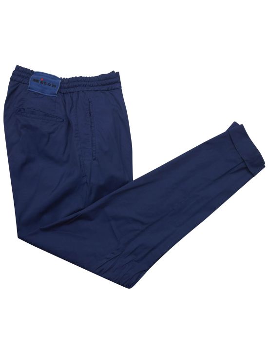 Kiton Kiton Blue Viscose Cotton Silk Ea Pants Blue 000