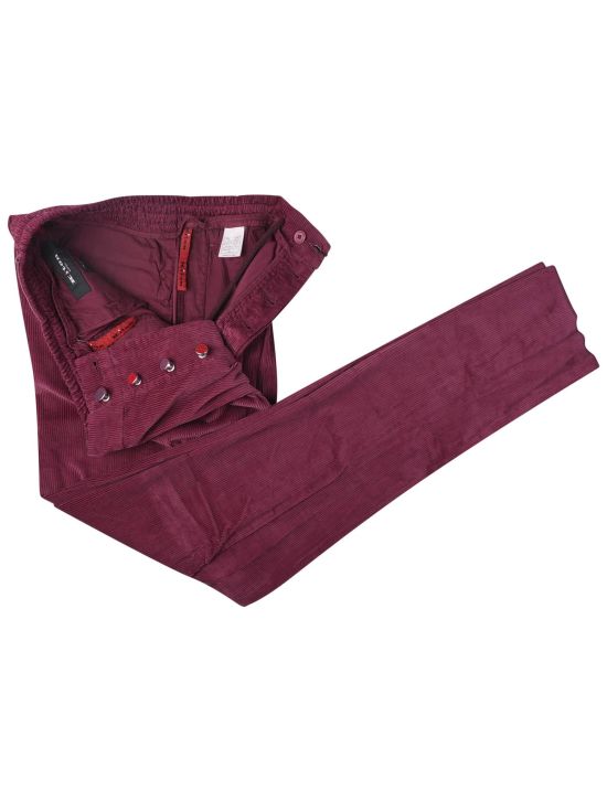 Kiton Kiton Red Cotton Velvet Pants Red 001