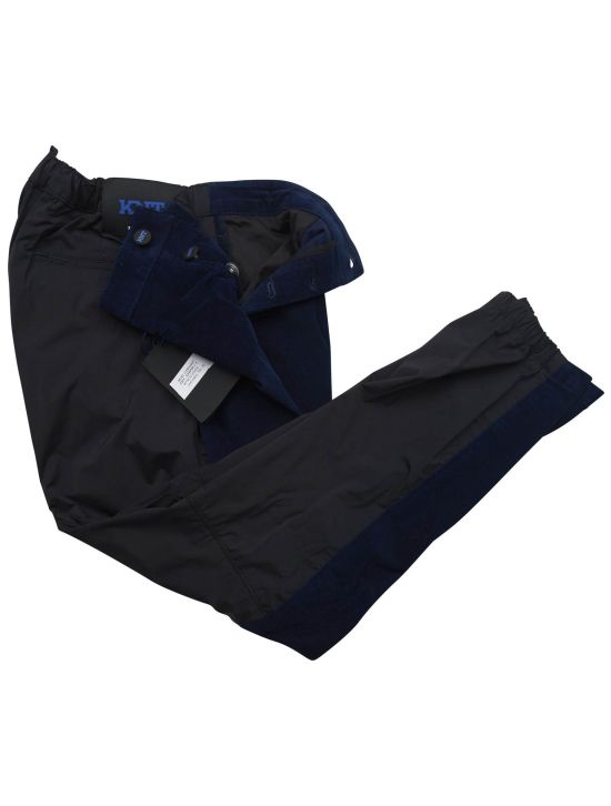 KNT Kiton KNT Black Blue Pl Cotton Ea Pants Black / Blue 001