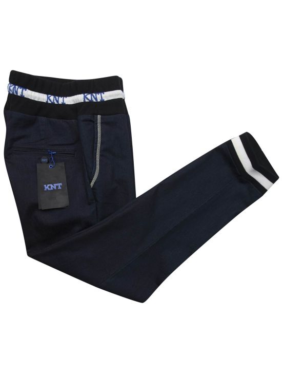 KNT Kiton KNT Blue Cotton Pl Ea Pants Blue 000